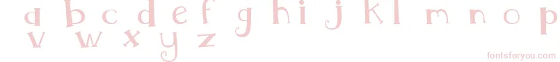 MtfWhimsy-Schriftart – Rosa Schriften auf weißem Hintergrund