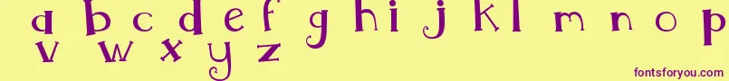 Fonte MtfWhimsy – fontes roxas em um fundo amarelo