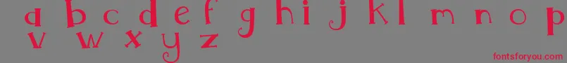 フォントMtfWhimsy – 赤い文字の灰色の背景