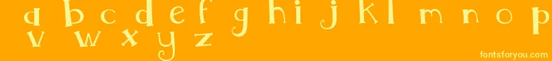 Weitere Informationen zur MtfWhimsy-Schriftart MtfWhimsy-Schriftart – Gelbe Schriften auf orangefarbenem Hintergrund