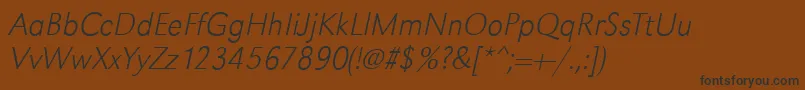 Шрифт GroteskstdXlightItalic – чёрные шрифты на коричневом фоне