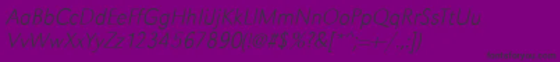 フォントGroteskstdXlightItalic – 紫の背景に黒い文字