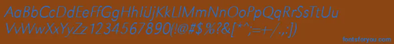 Шрифт GroteskstdXlightItalic – синие шрифты на коричневом фоне