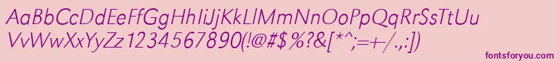 GroteskstdXlightItalic Font – Purple Fonts on Pink Background
