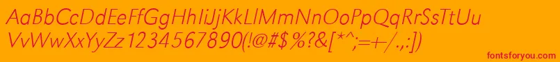 fuente GroteskstdXlightItalic – Fuentes Rojas Sobre Fondo Naranja