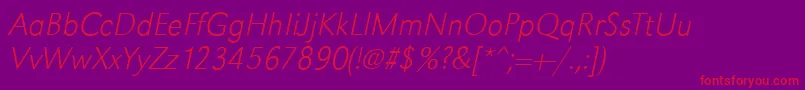 Police GroteskstdXlightItalic – polices rouges sur fond violet