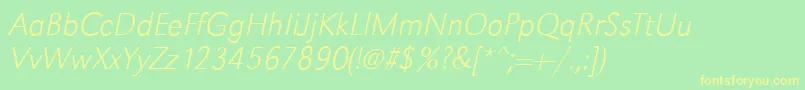 fuente GroteskstdXlightItalic – Fuentes Amarillas Sobre Fondo Verde