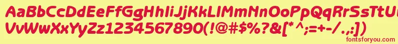 TubularRegular Font – Red Fonts on Yellow Background