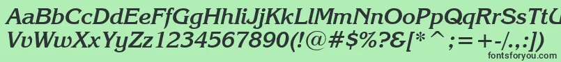 フォントKorinnaKursivBoldBt – 緑の背景に黒い文字