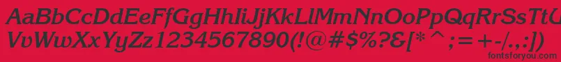 KorinnaKursivBoldBt Font – Black Fonts on Red Background