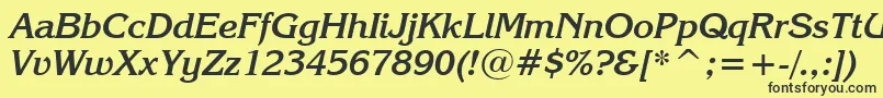 KorinnaKursivBoldBt Font – Black Fonts on Yellow Background