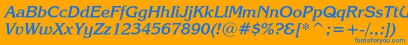 フォントKorinnaKursivBoldBt – オレンジの背景に青い文字