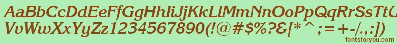 KorinnaKursivBoldBt Font – Brown Fonts on Green Background