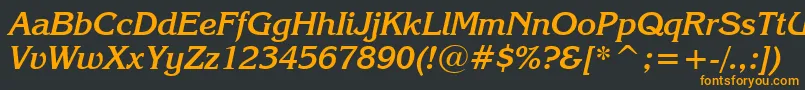 KorinnaKursivBoldBt Font – Orange Fonts on Black Background