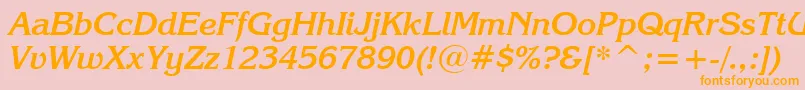 KorinnaKursivBoldBt Font – Orange Fonts on Pink Background