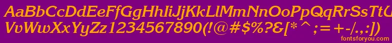 KorinnaKursivBoldBt Font – Orange Fonts on Purple Background