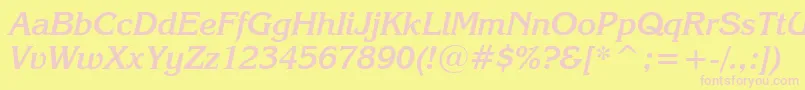 KorinnaKursivBoldBt Font – Pink Fonts on Yellow Background