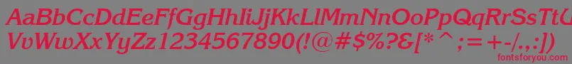 KorinnaKursivBoldBt Font – Red Fonts on Gray Background
