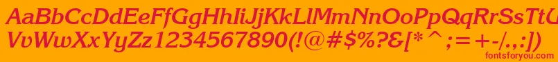 フォントKorinnaKursivBoldBt – オレンジの背景に赤い文字