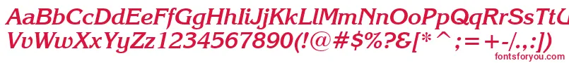 KorinnaKursivBoldBt Font – Red Fonts on White Background