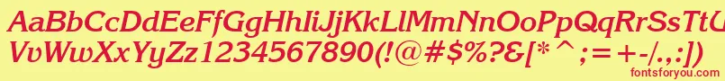 KorinnaKursivBoldBt Font – Red Fonts on Yellow Background