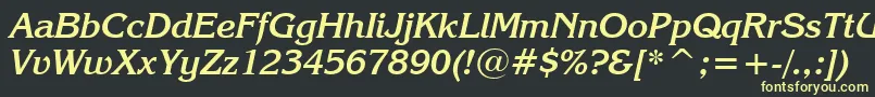 フォントKorinnaKursivBoldBt – 黒い背景に黄色の文字