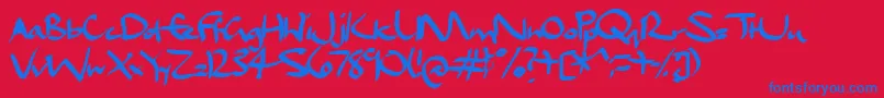 Daelc Font – Blue Fonts on Red Background