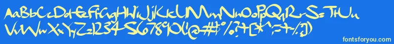 Daelc Font – Yellow Fonts on Blue Background