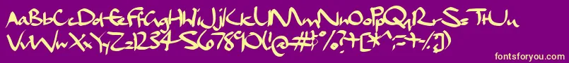 Daelc Font – Yellow Fonts on Purple Background