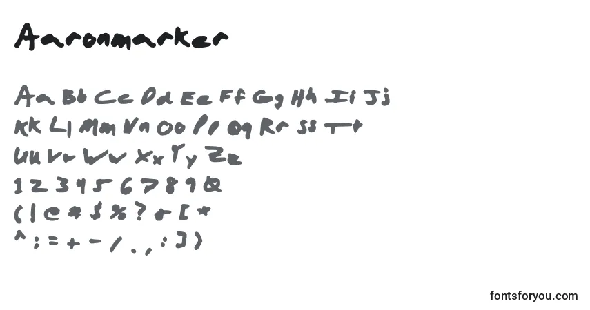 Czcionka Aaronmarker – alfabet, cyfry, specjalne znaki