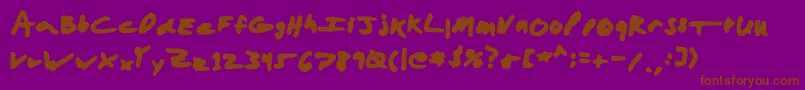 Aaronmarker Font – Brown Fonts on Purple Background