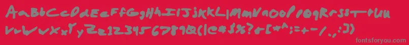 Aaronmarker Font – Gray Fonts on Red Background