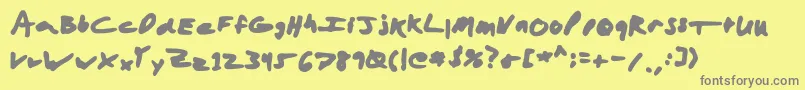 Aaronmarker Font – Gray Fonts on Yellow Background