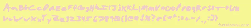 Aaronmarker Font – Pink Fonts on Yellow Background