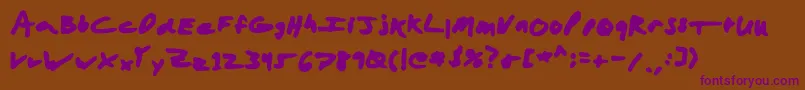 Aaronmarker Font – Purple Fonts on Brown Background