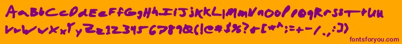 Aaronmarker Font – Purple Fonts on Orange Background