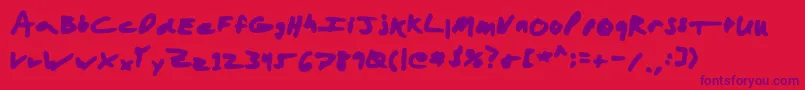 Aaronmarker Font – Purple Fonts on Red Background