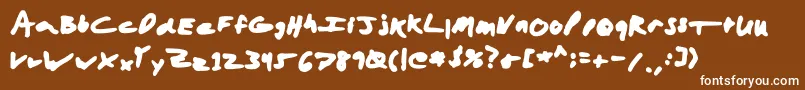 Weitere Informationen zur Aaronmarker-Schriftart Aaronmarker-Schriftart – Weiße Schriften auf braunem Hintergrund