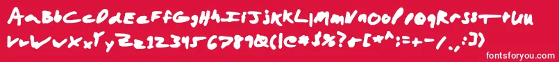 Aaronmarker Font – White Fonts on Red Background