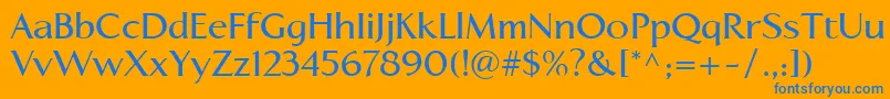 LinotypeapertoSemibold Font – Blue Fonts on Orange Background