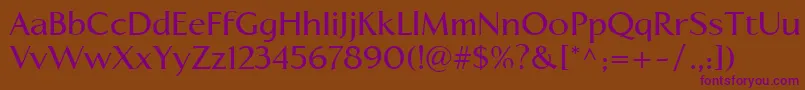 LinotypeapertoSemibold Font – Purple Fonts on Brown Background