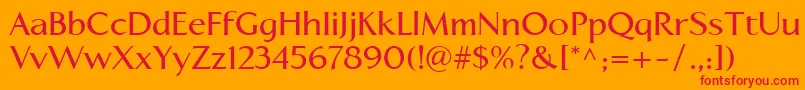 LinotypeapertoSemibold Font – Red Fonts on Orange Background