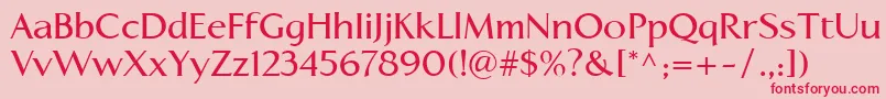 LinotypeapertoSemibold Font – Red Fonts on Pink Background