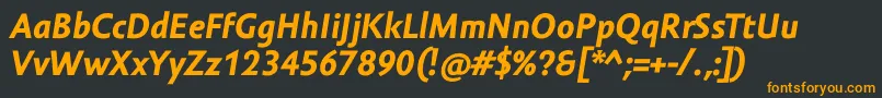 Шрифт AmorSansTextProBoldItalic – оранжевые шрифты на чёрном фоне