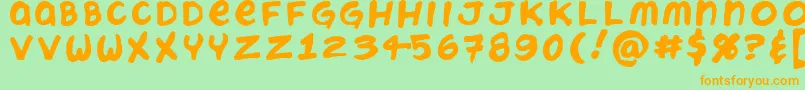 フォントChatteryt – オレンジの文字が緑の背景にあります。