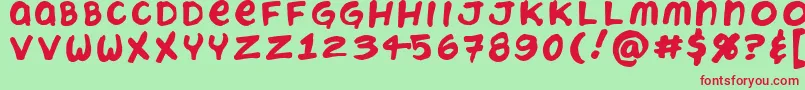 フォントChatteryt – 赤い文字の緑の背景