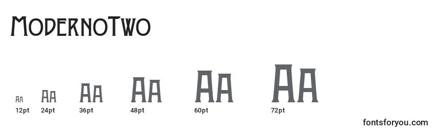 ModernoTwo Font Sizes