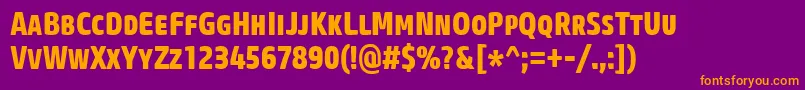 CoreSansMSc77CnExtrabold Font – Orange Fonts on Purple Background