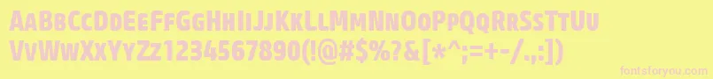 CoreSansMSc77CnExtrabold Font – Pink Fonts on Yellow Background