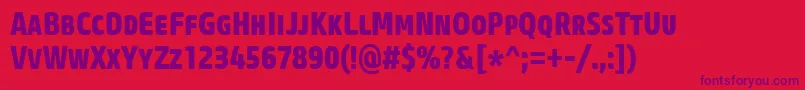 CoreSansMSc77CnExtrabold Font – Purple Fonts on Red Background